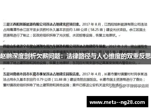 赵鹏深度剖析欠薪问题:法律路径与人心维度的双重反思 赵鹏深度剖析欠薪问题:法律路径与人心维度的双重反思